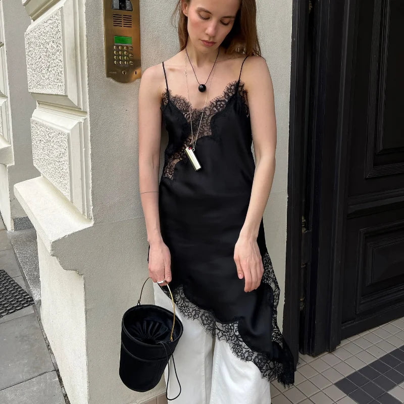 Sexy Sequins Splicing Backless Dresses Women's Elegant Short Sleeve O-neck Ribbons Long Robes 2026 Spring New Ladies Chic Dress