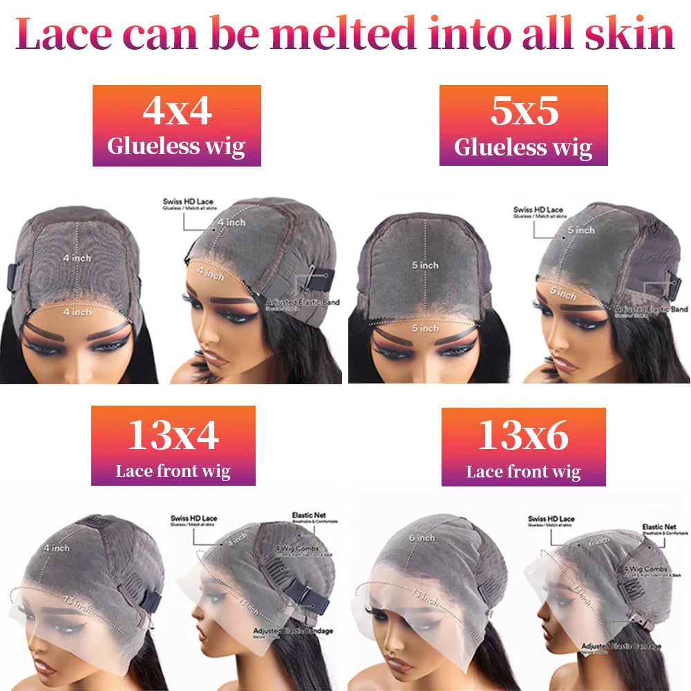 30 Inch Straight Human Hair Wigs 4x4 5x5 Glueless Bone Straight Lace Front Wigs 13x4 13x6 HD Lace Frontal Wigs For Black Women