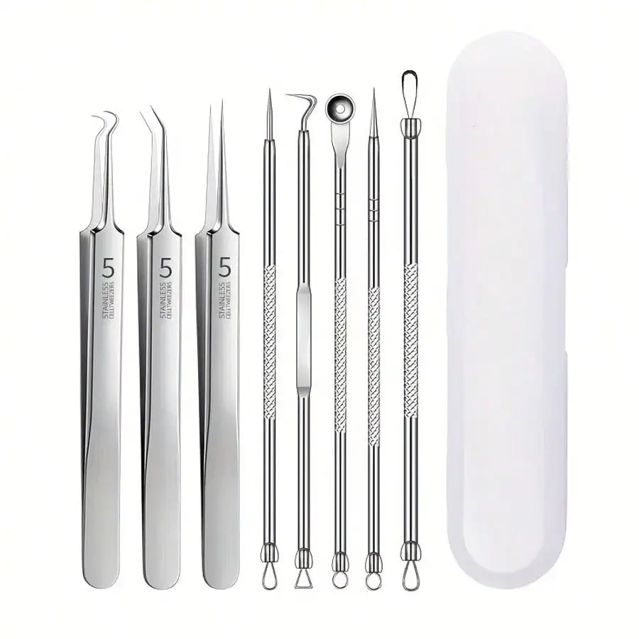 Facial Pore Cleaning Care Tools Ultra Fine Needle Tweezers Blackheads Acne Wart Skin Tag Removal Point Noir Black Head Clip