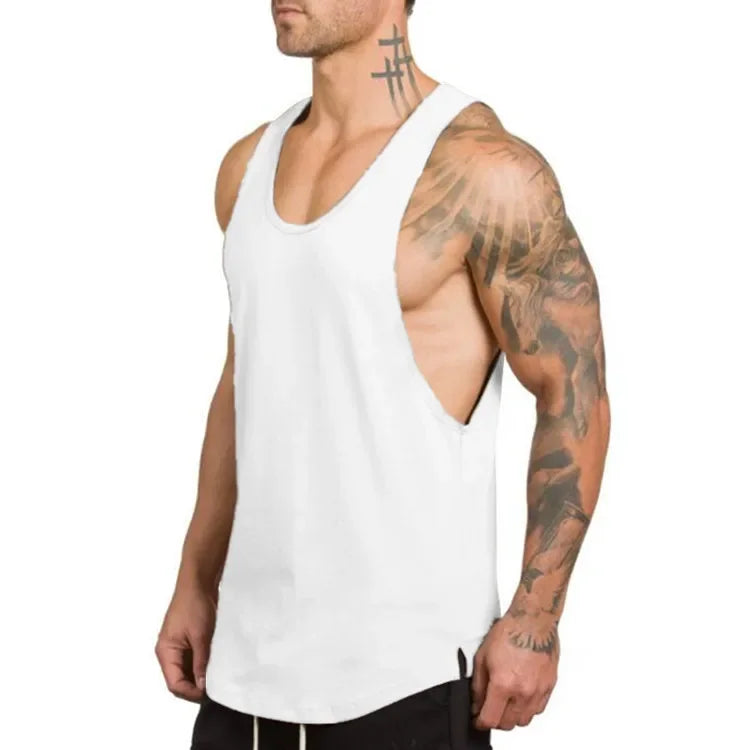 Brand gym clothing cotton singlets bodybuilding stringer tank top men fitness shirt muscle guys sleeveless vest Tanktop