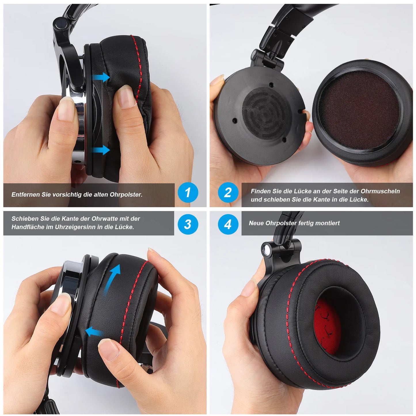 1 Pair Replacement Headphone Earpads Cushions Cover For Oneodio Pro 10/30/50/Pro C/Pro-M 95mm Over-Ear Soft Memory Foam Ear Pads