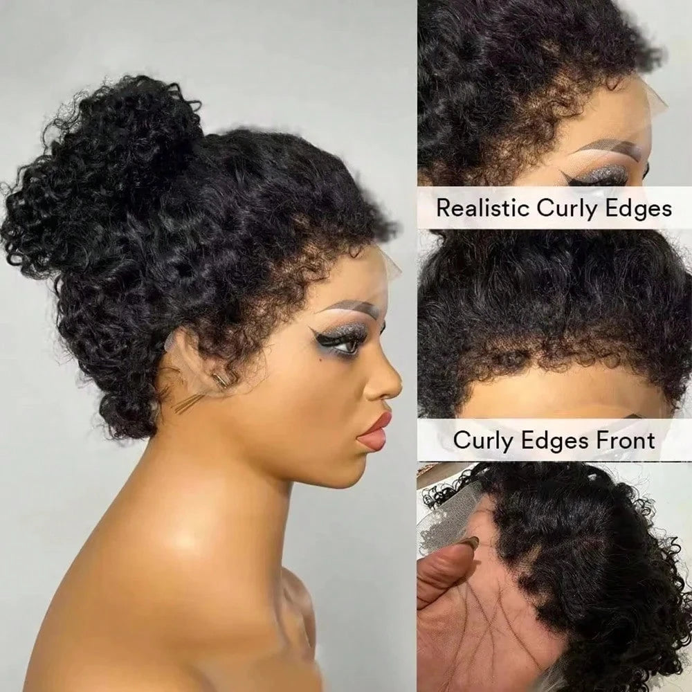 Jerry Curly Lace Front Wigs Human Hair Brazilian Human Hair Wig Natural Full Lace Pre-Plucked Lace Wig With Baby Hair Women