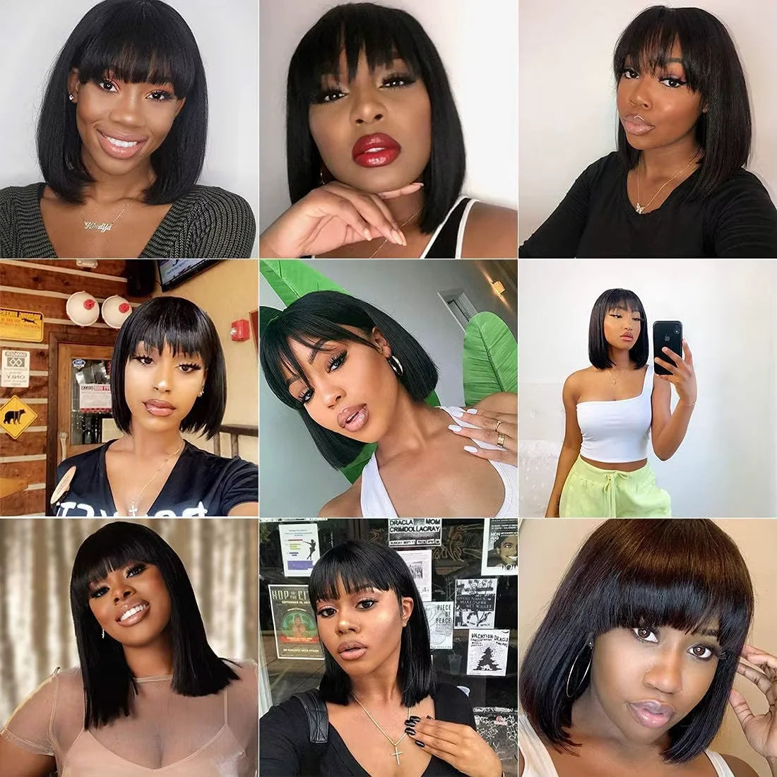 Hot Selling Cheap Bob Wig With Bang Human Virgin Hair Wig Raw Vietnamese Hair Long Silky Straight  None Lace Wig Natural Looking