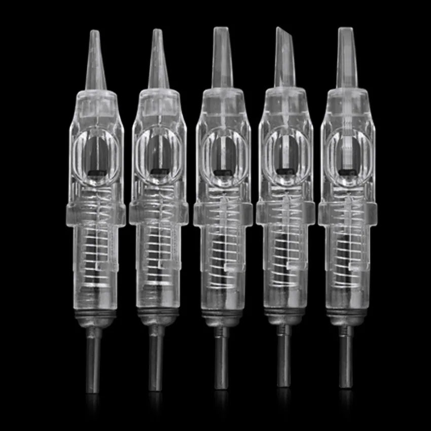 Tattoo Needles 1RL 100-piece Cartridge Needles Disposable Sterilized Tattoo Permanent Makeup Needles Tips for Eyebrow Lip 0.3mm