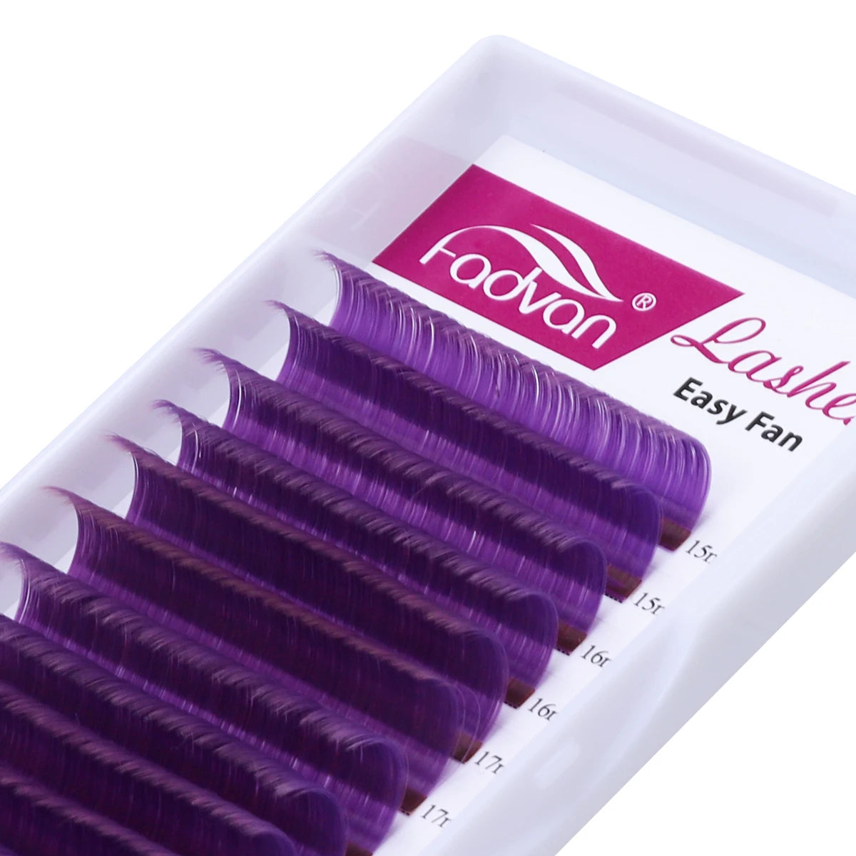 Fadvan Colorful Easy Fanning Eyelash Extensions Red Green Blue Brown Purple Colorful Auto Blooming Makeup Lashes 15-20mm Long