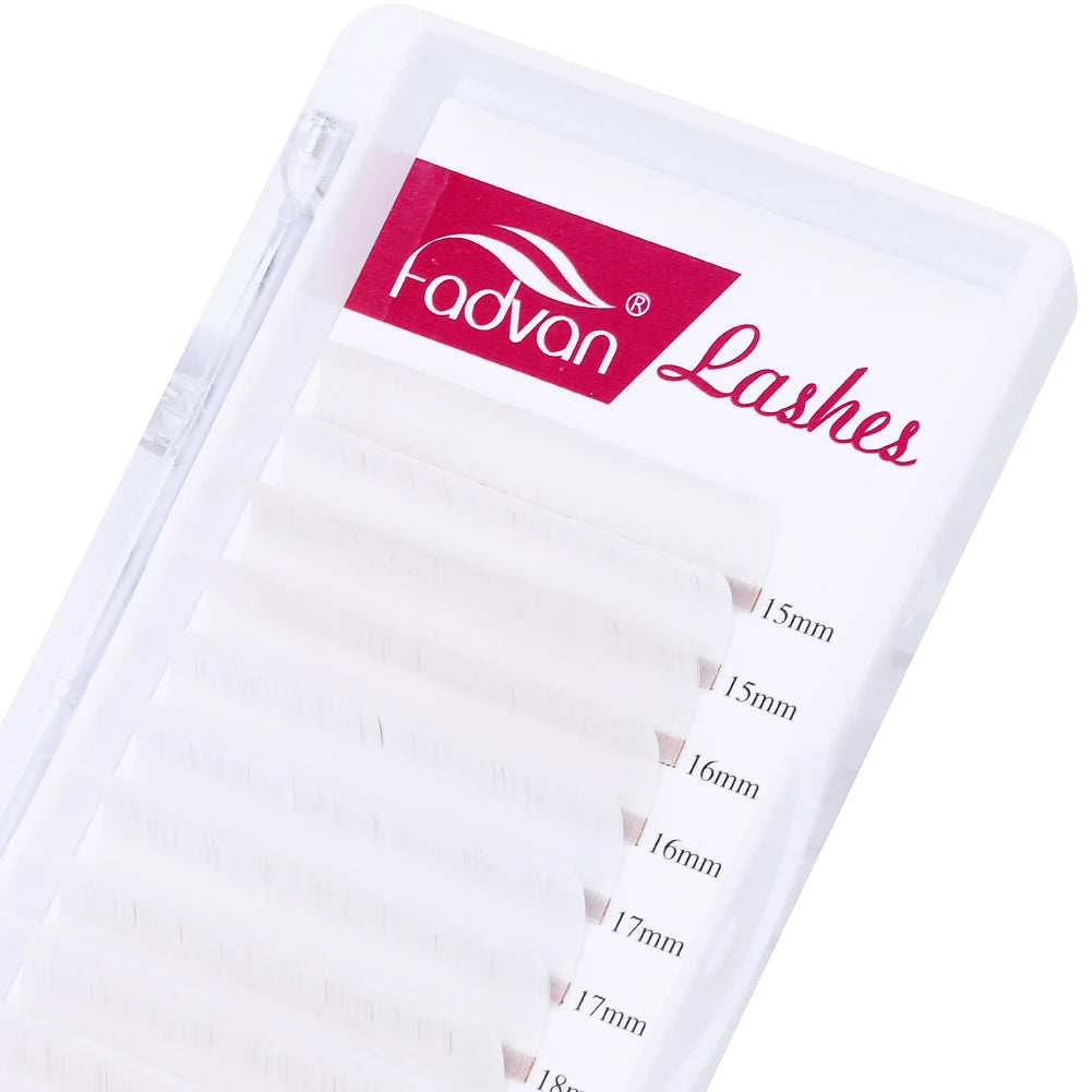 Fadvan Colorful Easy Fanning Eyelash Extensions Red Green Blue Brown Purple Colorful Auto Blooming Makeup Lashes 15-20mm Long