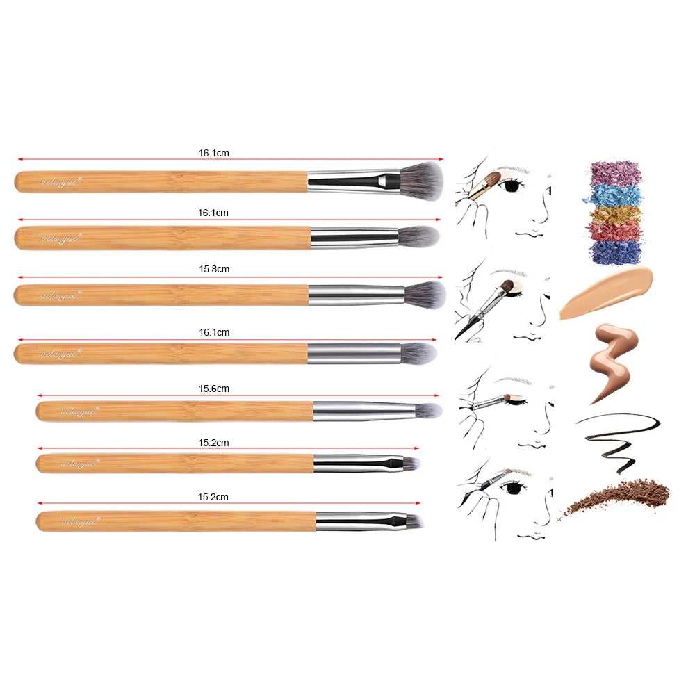 Vela.Yue Premium Makeup Brush Set 7pcs Eyeshadow Smudge Blending Contour Eyeliner Eyebrow Makeup Applicator Tools Kit