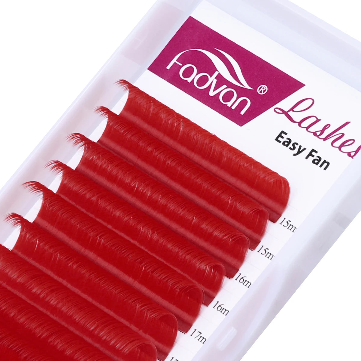 Fadvan Colorful Easy Fanning Eyelash Extensions Red Green Blue Brown Purple Colorful Auto Blooming Makeup Lashes 15-20mm Long