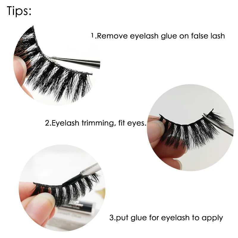 SHIDISHANGPIN 5 Pairs Eyelashes Natural Mink Eyelashes Fluffy 3D Mink Lashes Thick False Lashes Makeup Fake Eyelashes cilios