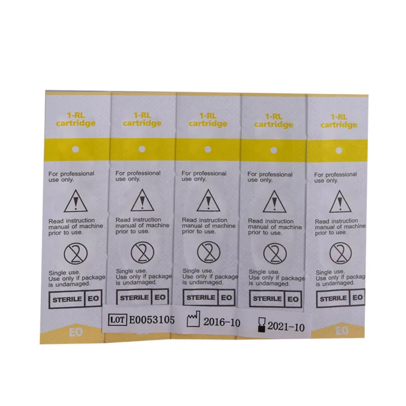 Tattoo Needles 1RL 100-piece Cartridge Needles Disposable Sterilized Tattoo Permanent Makeup Needles Tips for Eyebrow Lip 0.3mm