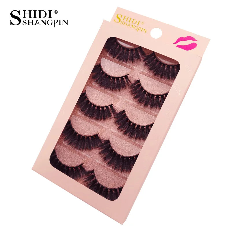 SHIDISHANGPIN 5 Pairs Eyelashes Natural Mink Eyelashes Fluffy 3D Mink Lashes Thick False Lashes Makeup Fake Eyelashes cilios