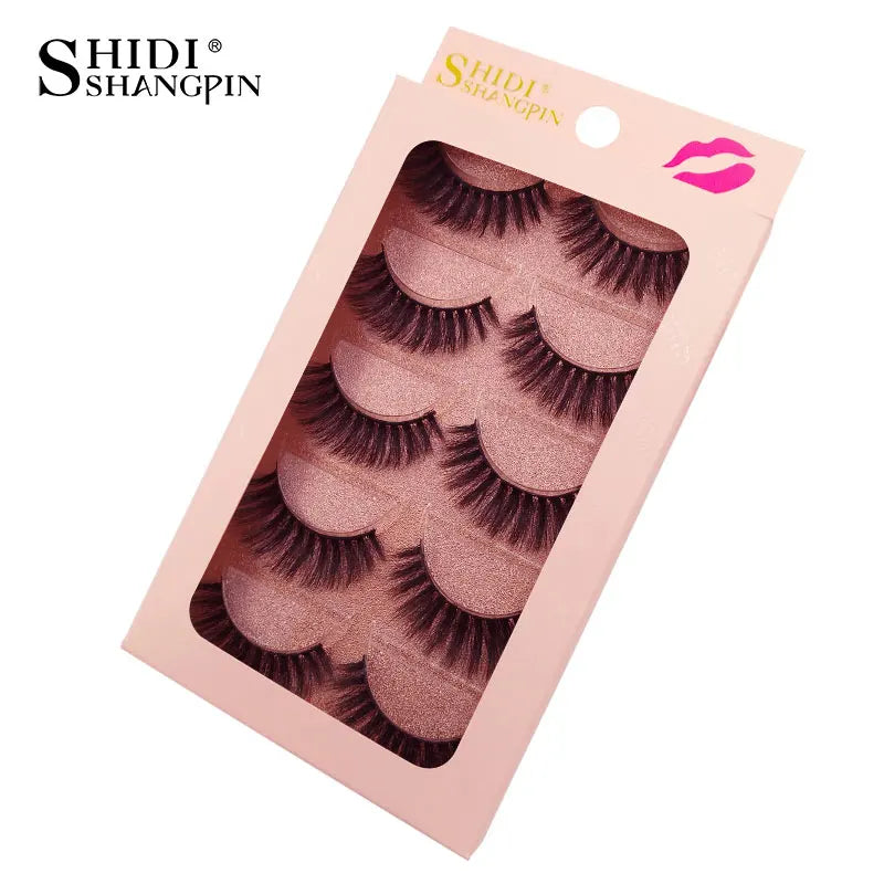 SHIDISHANGPIN 5 Pairs Eyelashes Natural Mink Eyelashes Fluffy 3D Mink Lashes Thick False Lashes Makeup Fake Eyelashes cilios