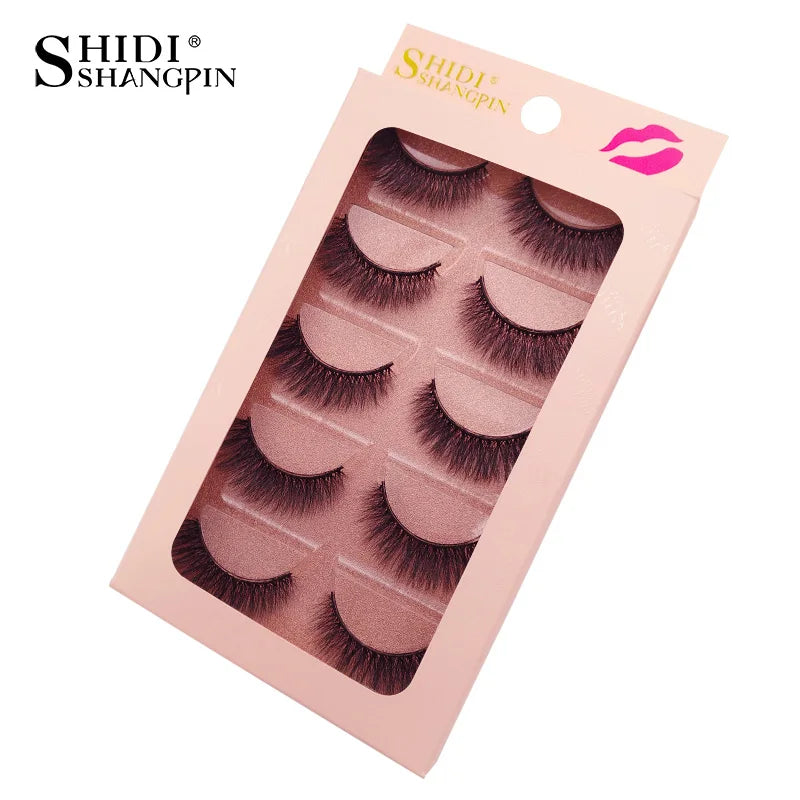 SHIDISHANGPIN 5 Pairs Eyelashes Natural Mink Eyelashes Fluffy 3D Mink Lashes Thick False Lashes Makeup Fake Eyelashes cilios