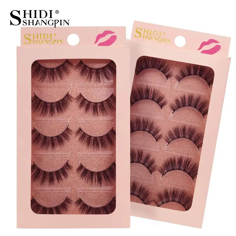 SHIDISHANGPIN 5 Pairs Eyelashes Natural Mink Eyelashes Fluffy 3D Mink Lashes Thick False Lashes Makeup Fake Eyelashes cilios