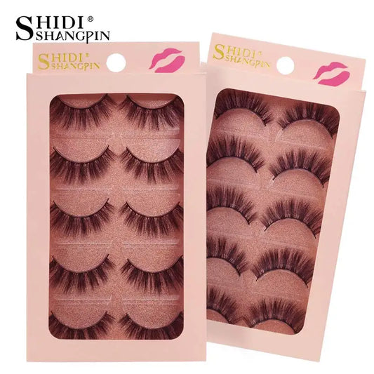 SHIDISHANGPIN 5 Pairs Eyelashes Natural Mink Eyelashes Fluffy 3D Mink Lashes Thick False Lashes Makeup Fake Eyelashes cilios
