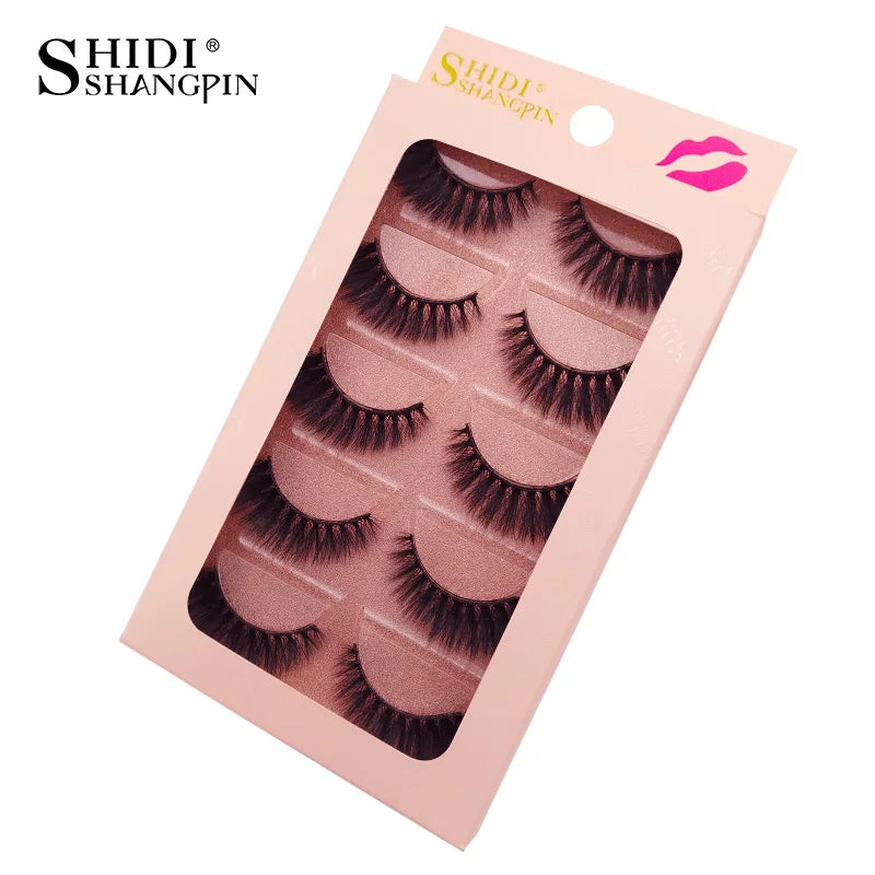 SHIDISHANGPIN 5 Pairs Eyelashes Natural Mink Eyelashes Fluffy 3D Mink Lashes Thick False Lashes Makeup Fake Eyelashes cilios