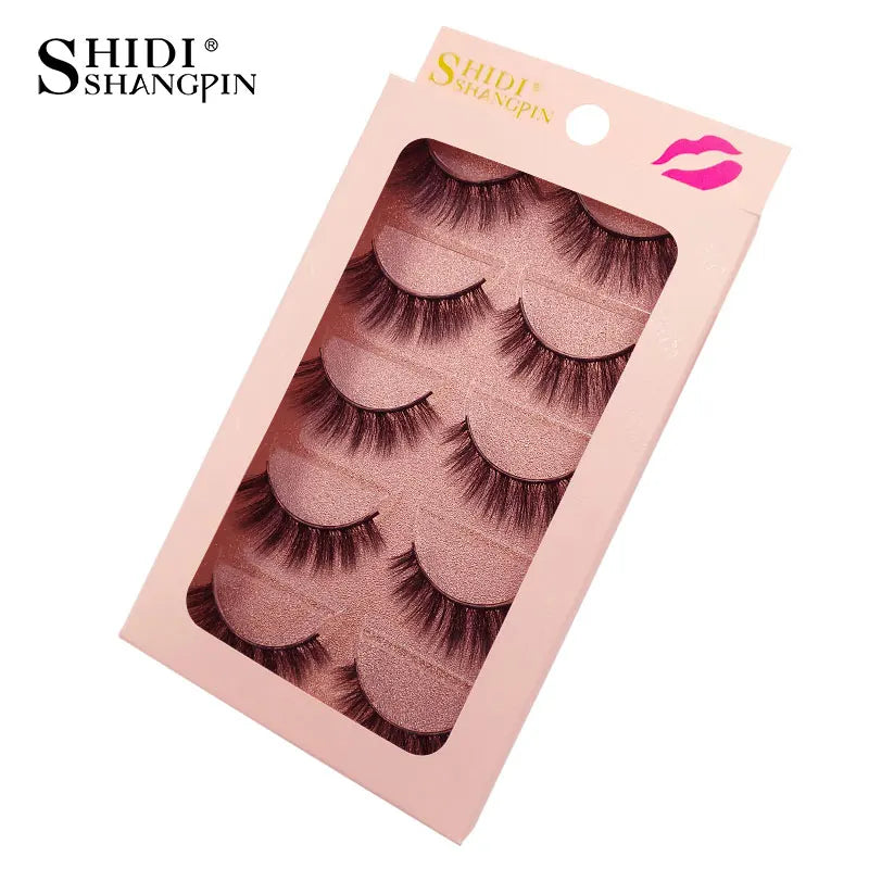 SHIDISHANGPIN 5 Pairs Eyelashes Natural Mink Eyelashes Fluffy 3D Mink Lashes Thick False Lashes Makeup Fake Eyelashes cilios