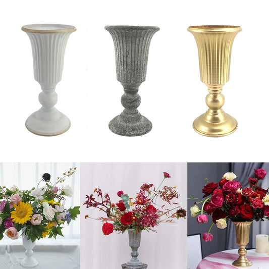 Vase décoratif Bol en métal Urne Pot de fleurs Remplisseur de fleurs séchées Décorations de table pour la maison Décoration de centres de table de salon
