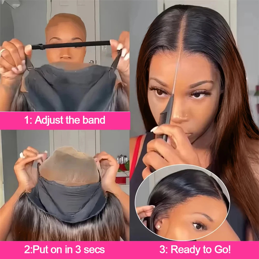 250% Density Wear Go Vietnamese 13x4 HD Colorful Shadow Right Lace Frontal Human Hair Wigs, Emphasis on Glueless Wigs for Natural-Looking Women