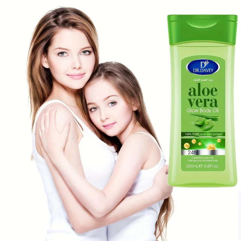 DR.DAVEY ALOE VERA BODY OIL SPA Body Massage Essential Oil with Aloe Vera Shine Body Oil，Nourishing Oil，Suitable for all skin ty