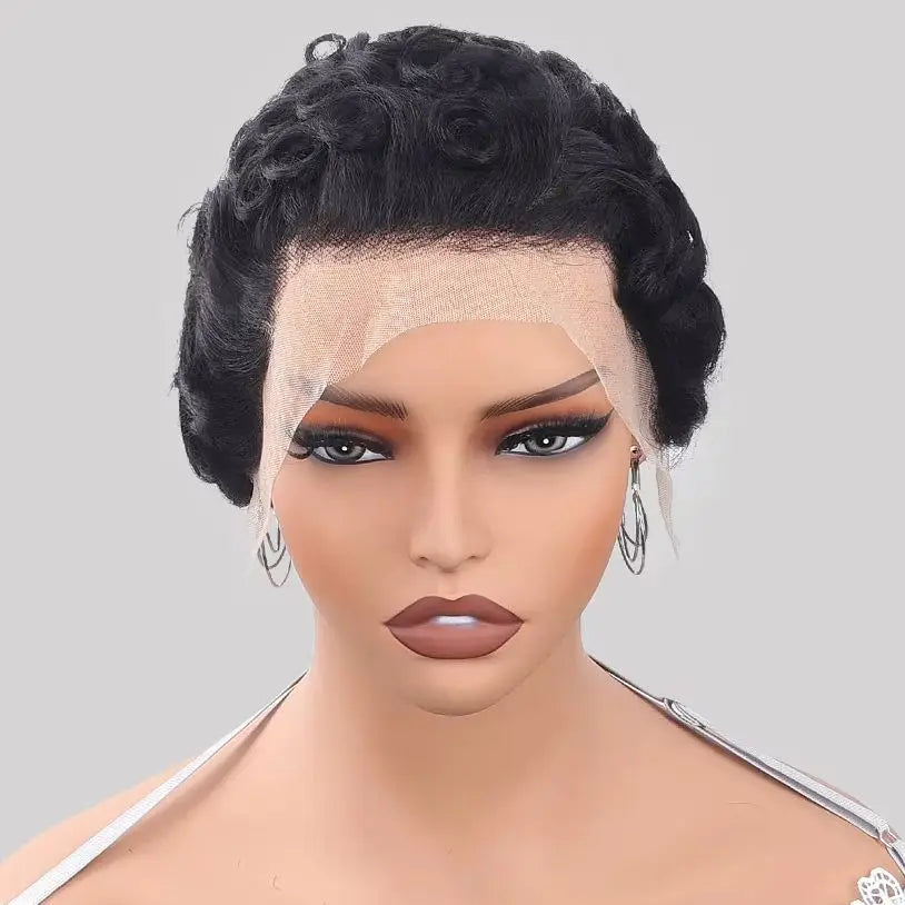 Curly 13x4 HD Lace Front Human Hair Wig Pixie Cut Wigs For Women 100% Human Hair Wigs Pre Plucked Chic Elegent Short Curly Wigs