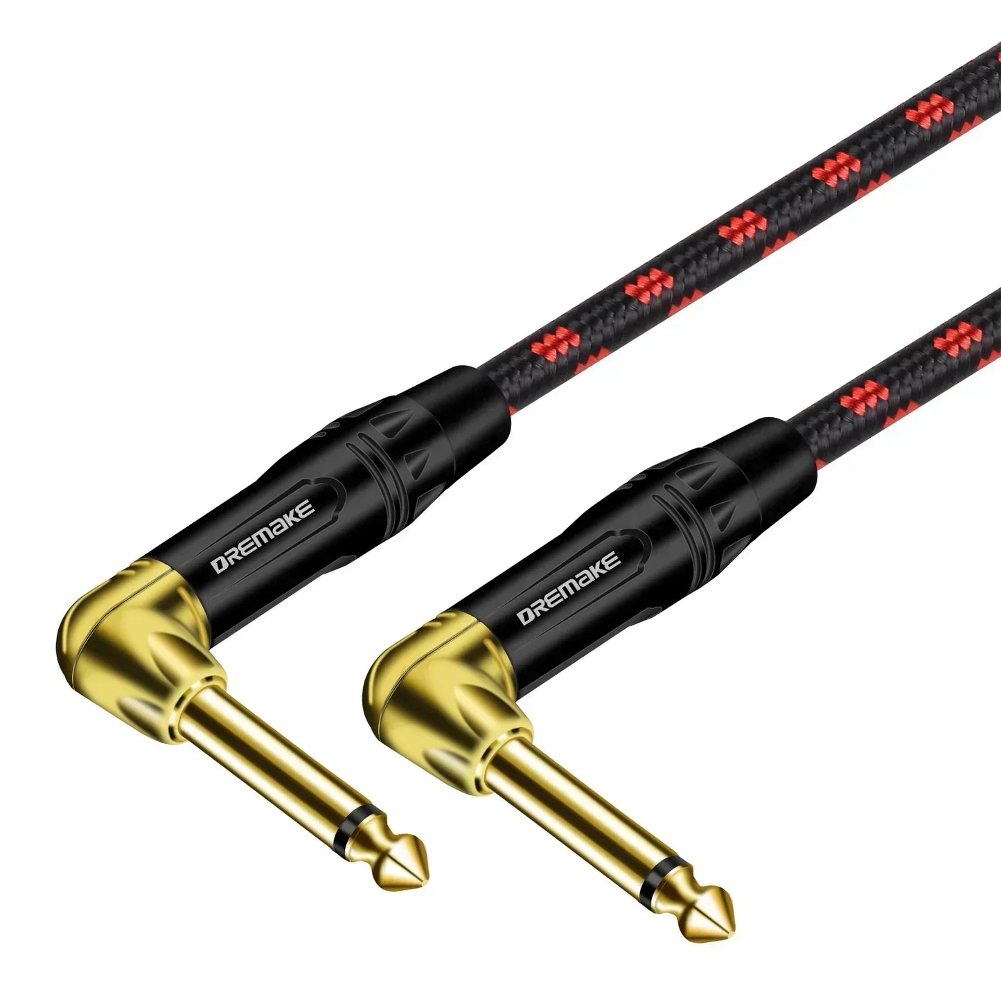 6.35 mm Mono Jack Cable Gold Plated Guitar Cable Male to Male Cotton Braided Instrument Cable for Guitar Bass Keyboard