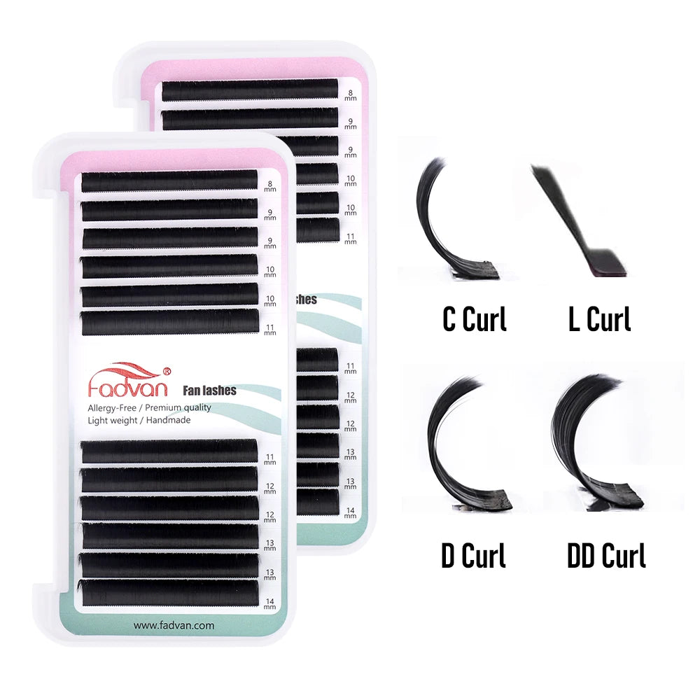 Fadvan Easy Fanning Eyelash Extensions Flora Lash Soft Black Russian Volume Lashes Flare Auto Fan Eyelashes Makeup Natural Cilia