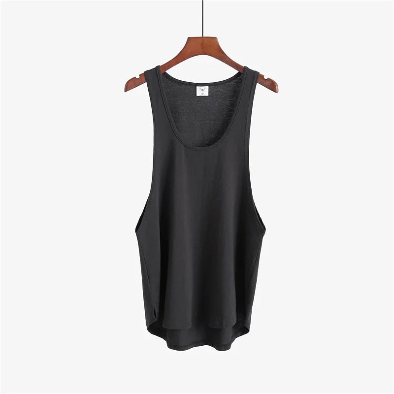 Fitness Clothing Blank Sleeveless Shirt Men's Gym Stringer Tank Top Bodybuilding Tank Top Men Sportswear Undershirt Fashion Vest