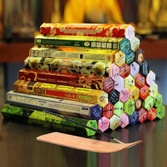 9 Boxes Incense Sticks with Incense Plate Authentic Indian Incense Premium Multiple Flavors Mixed Package Random Surprise Hotsale