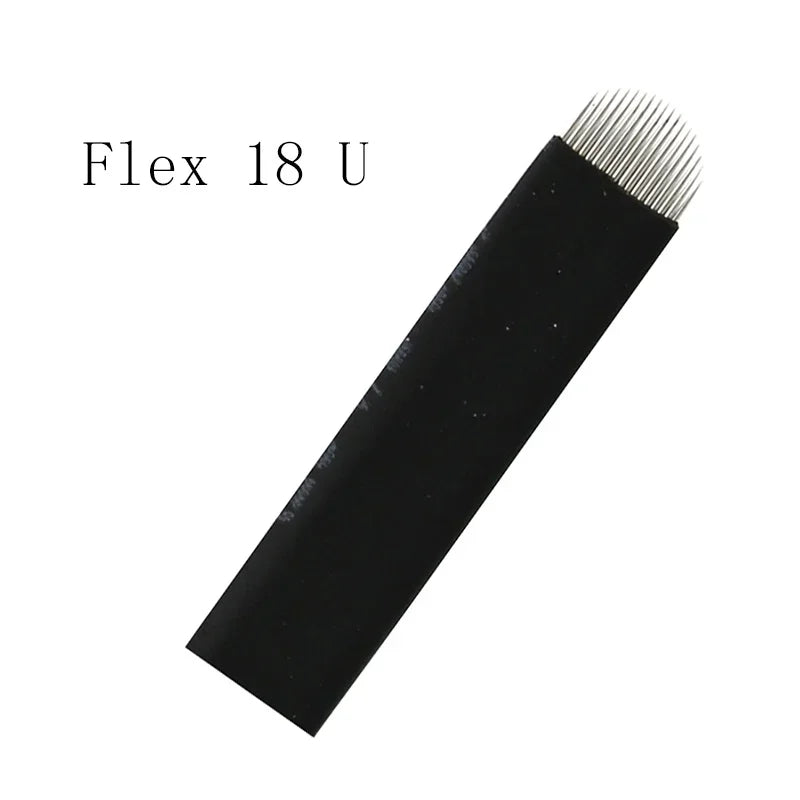 0.15mm 50Pcs Laminas Nano Tebori Microblading Black 12/14/16/18 Flex U Shape Tattoo Needles Blade Permanent Makeup Eyebrow Pen