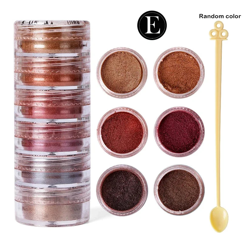Poudre mica nacrée 6 couleurs/set, pigment pour résine, colorant pour moules en résine époxy pour bijoux DIY