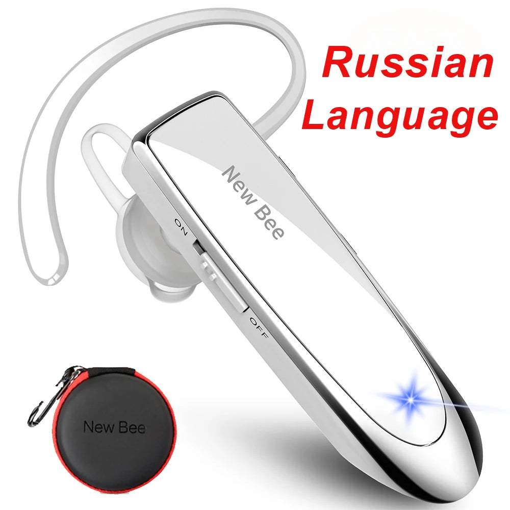 New Bee Bluetooth Earphones V5.0 Headset Wireless Headphones Business Hands-free Earbuds 24H Talk Time Earpiece with Microphone