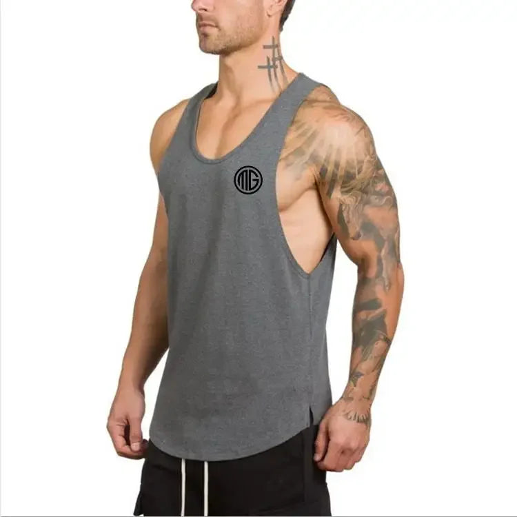 Brand gym clothing cotton singlets bodybuilding stringer tank top men fitness shirt muscle guys sleeveless vest Tanktop