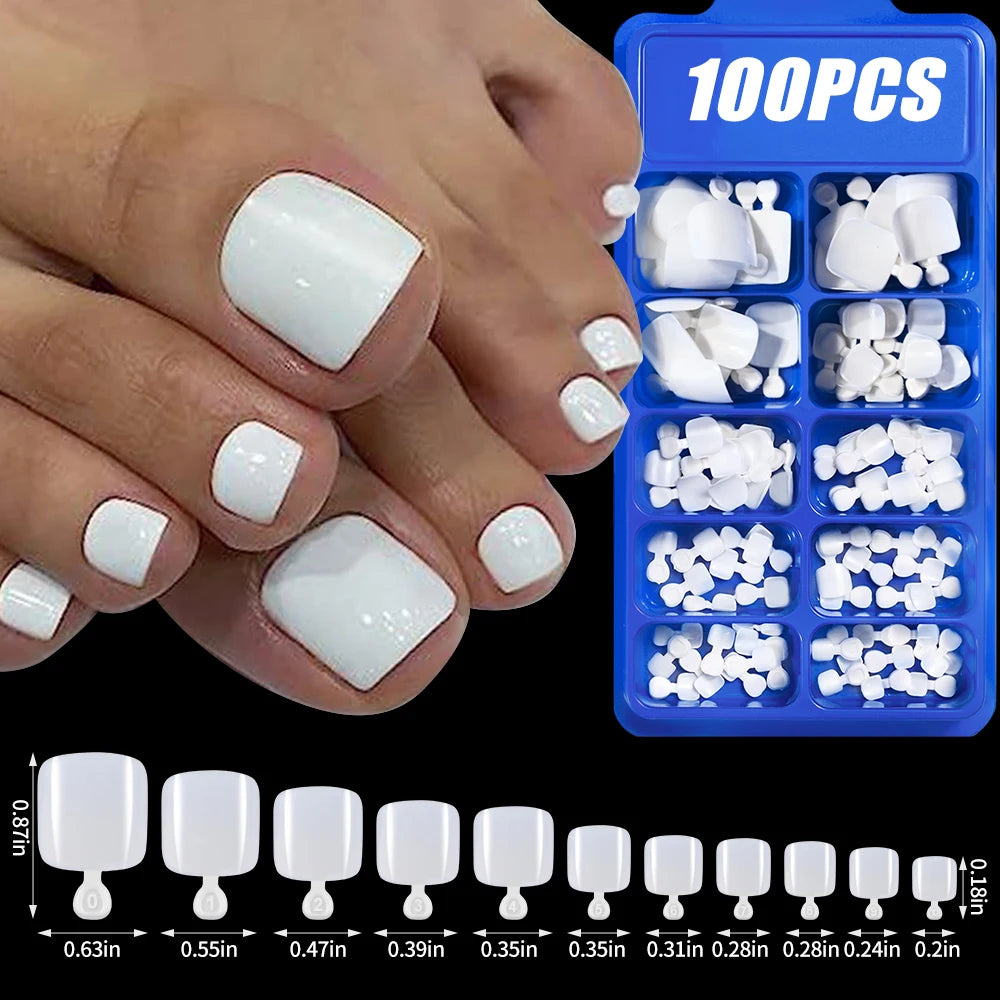 100 pcs d’ongles press-on rose clair, courts à moyens, carrés, faux ongles portables, 10 tailles, couverture complète, décoration pour doigts