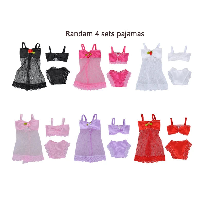 Random 4 sets/Lot 11.5in/30cm Doll Clothes Fashion Outfits Sexy Swimsuits Sport Wear Casual Dresses Doll Accessories
