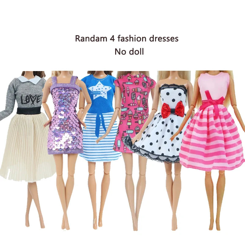 Random 4 sets/Lot 11.5in/30cm Doll Clothes Fashion Outfits Sexy Swimsuits Sport Wear Casual Dresses Doll Accessories