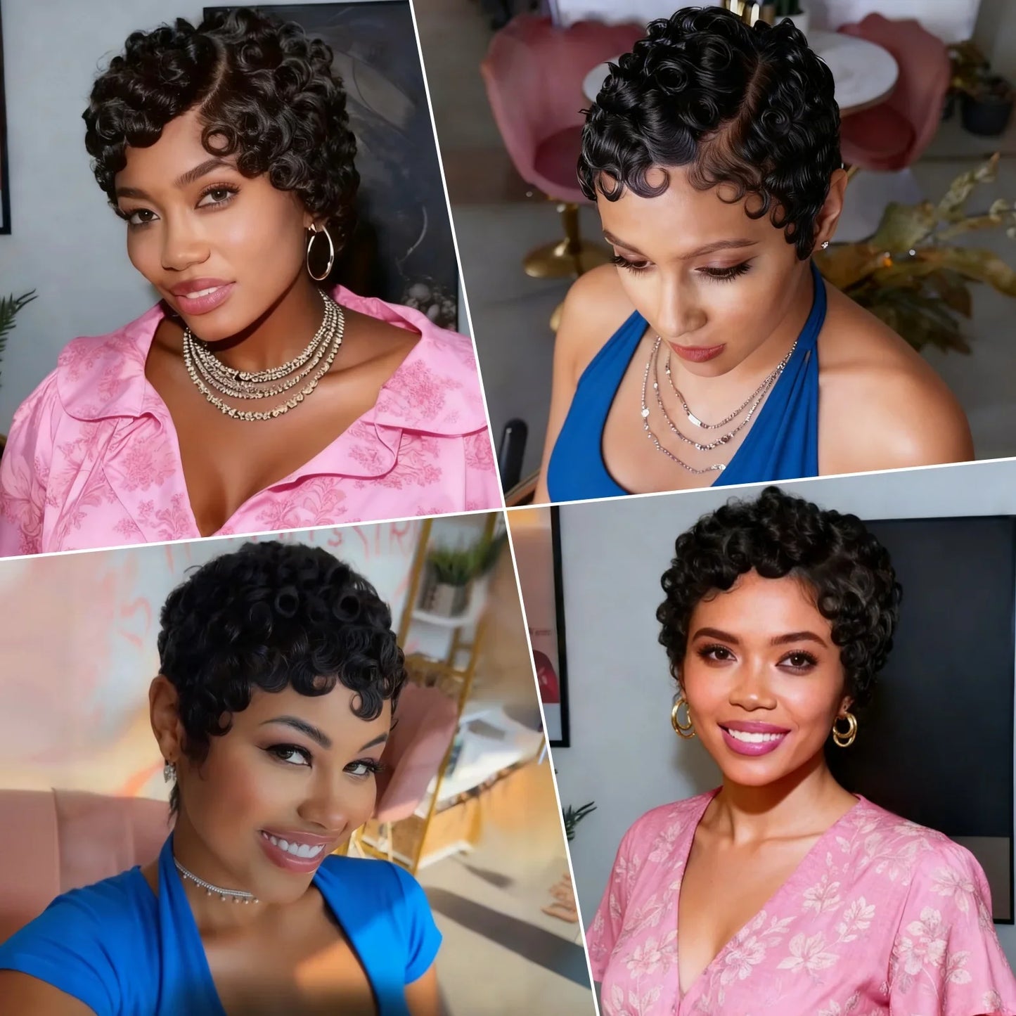 Curly 13x4 HD Lace Front Human Hair Wig Pixie Cut Wigs For Women 100% Human Hair Wigs Pre Plucked Chic Elegent Short Curly Wigs