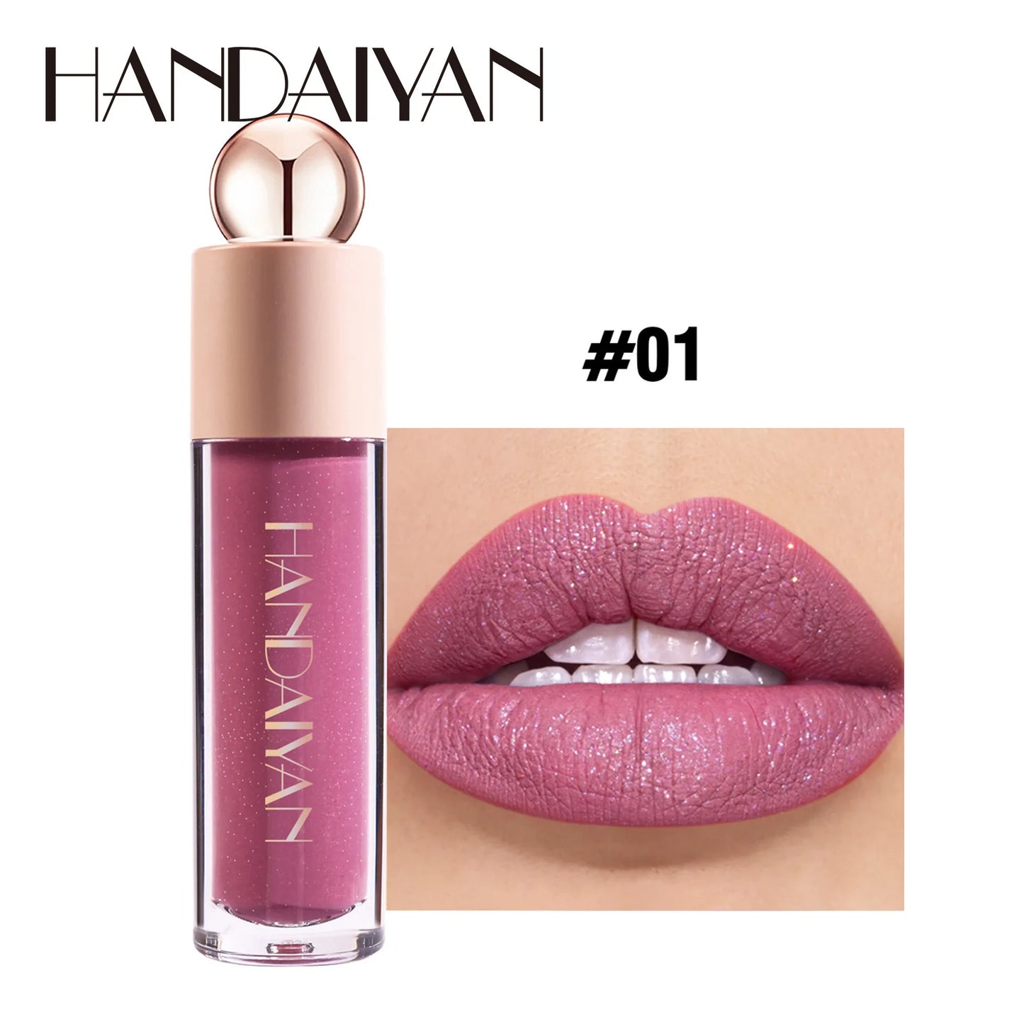 Matte Glitter Liquid Lipstick Diamond Shiny Lip Gloss Waterproof Long Lasting Shimmer Pearl Lip Glaze Women Lip Tint Makeup