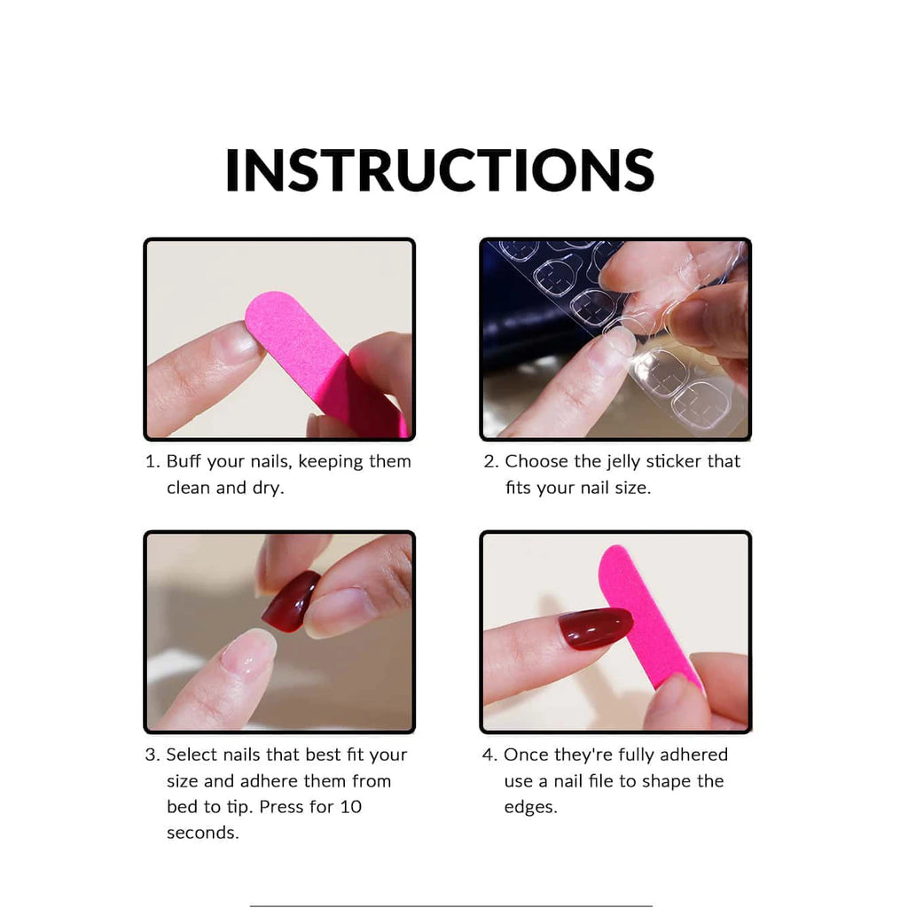 24pcs White Square Red Hearts Cover Fake Nails Detachable and Reusable Jelly Glue 1pc Cuticle Pusher Suitable for Girl and Women