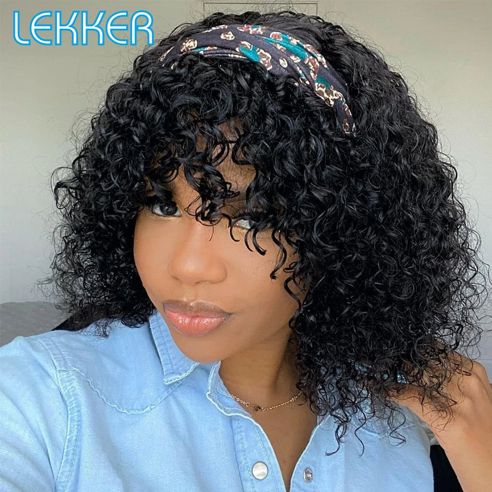 Perruque courte pixie afro bouclée kinky colorée humains pour femmes, cheveux brésiliens Remy, ombré marron en promotion gingembre