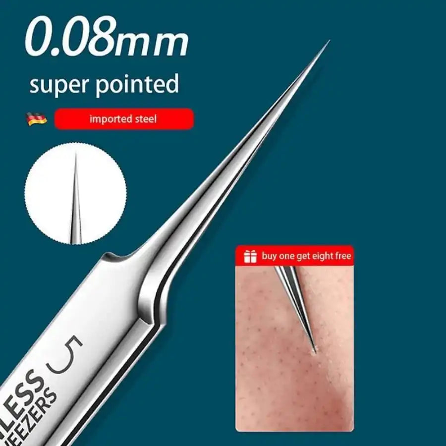 Facial Pore Cleaning Care Tools Ultra Fine Needle Tweezers Blackheads Acne Wart Skin Tag Removal Point Noir Black Head Clip