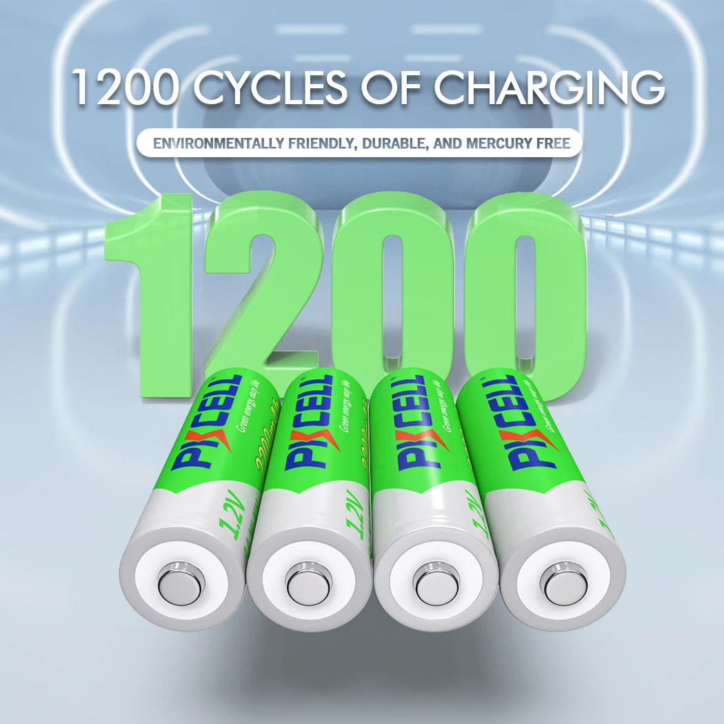 8-Pack PKCELL AA Battery 2200mAh AA Rechargeable Battery 1.2V NI-MH Batteries and 2-Pack Battery Box for Mouse Remote Control Toys