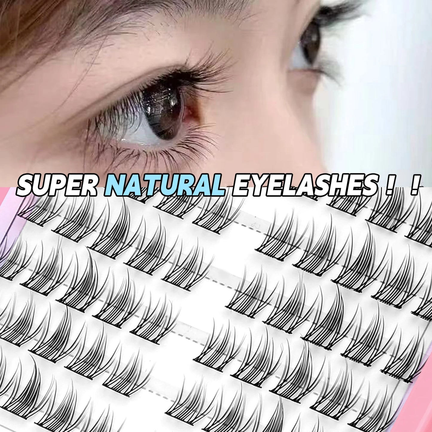 GROINNEYA Eyelashes Clusters Natural Eyelash extension Cluster Lashes Volume Manga Clusters Natural Look Makeup