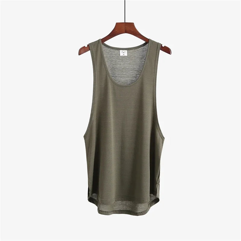 Fitness Clothing Blank Sleeveless Shirt Men's Gym Stringer Tank Top Bodybuilding Tank Top Men Sportswear Undershirt Fashion Vest