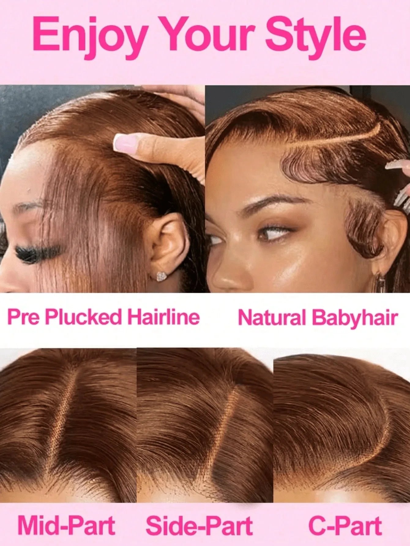 Chocolate Brown Straight Wig 13x4 Lace Front Brazilian Human Hair Wigs Pre Plucked With Baby Hair
