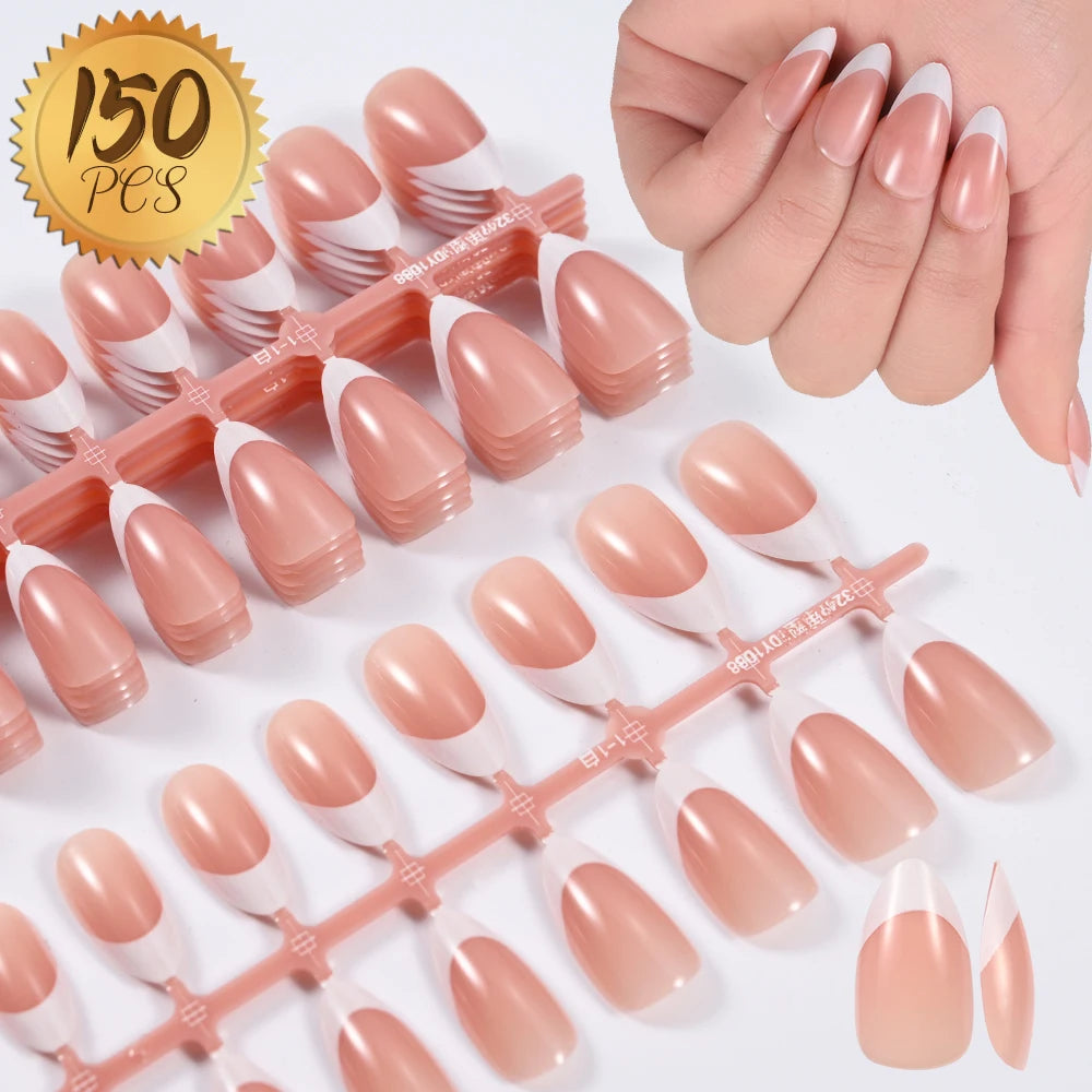 100 pcs d’ongles press-on rose clair, courts à moyens, carrés, faux ongles portables, 10 tailles, couverture complète, décoration pour doigts