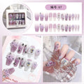 24 pièces ongles en acrylique moyens longs faux ongles amovibles français ensemble de faux ongles à porter couverture complète ballet press-on & 7Y