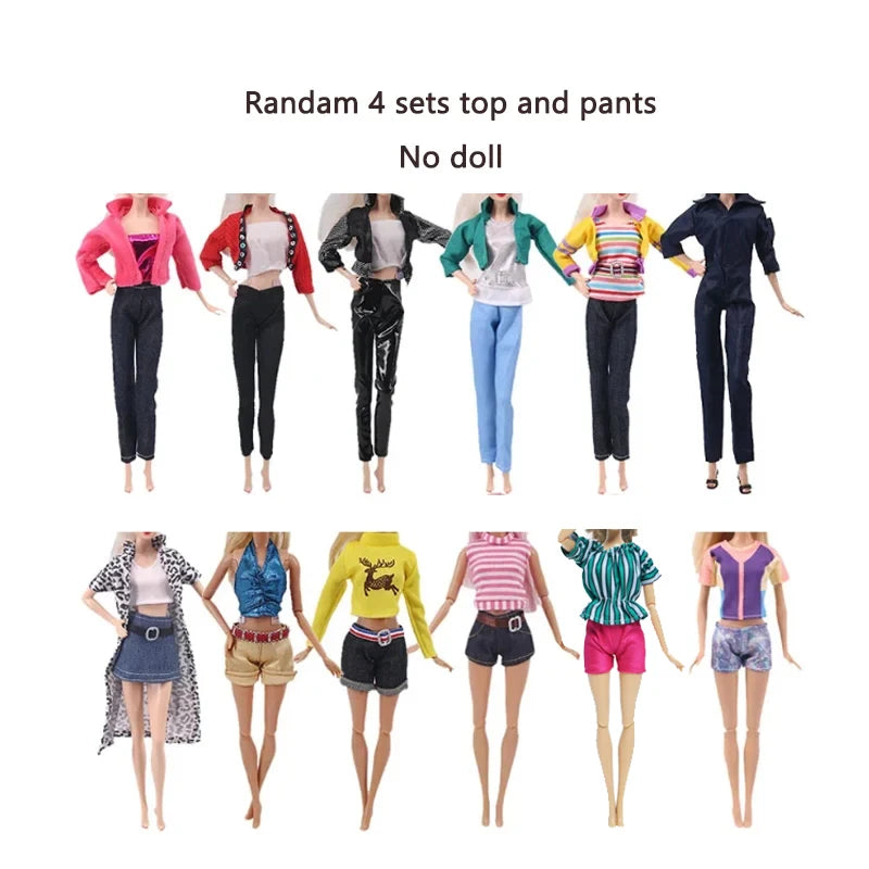 Random 4 sets/Lot 11.5in/30cm Doll Clothes Fashion Outfits Sexy Swimsuits Sport Wear Casual Dresses Doll Accessories