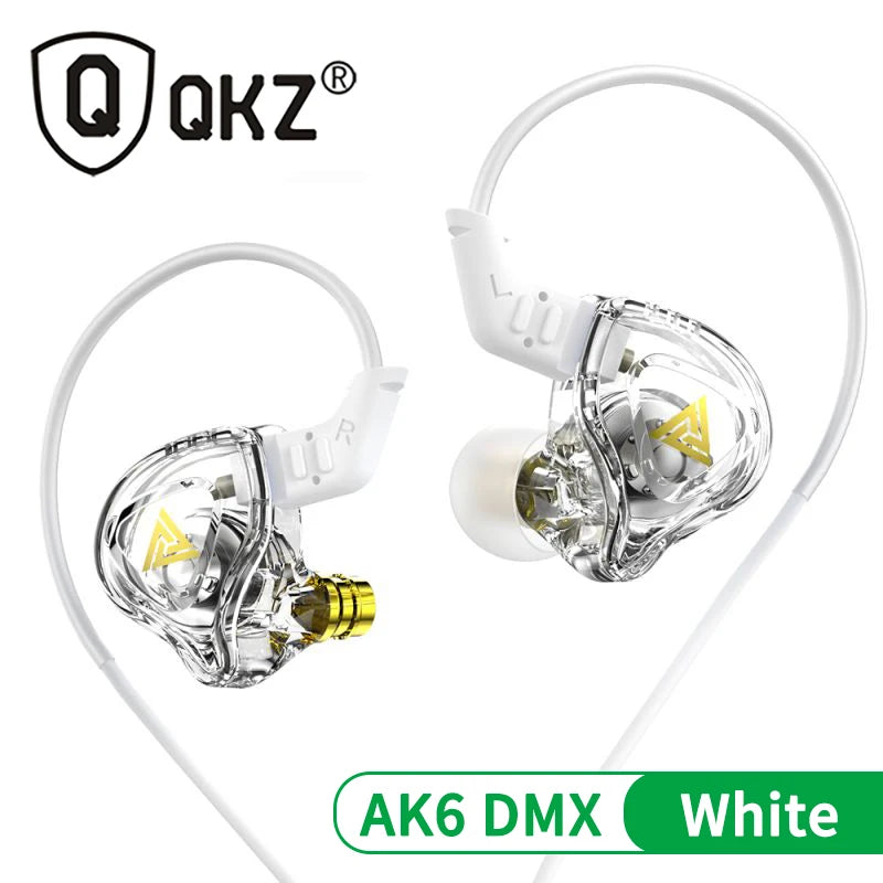 Original QKZ AK6 ARES/DMX/AKX Earphones HIFI Heavy Bass In Ear Monitor Wired Headphones With Mic Noise Cancell Sport Game Music