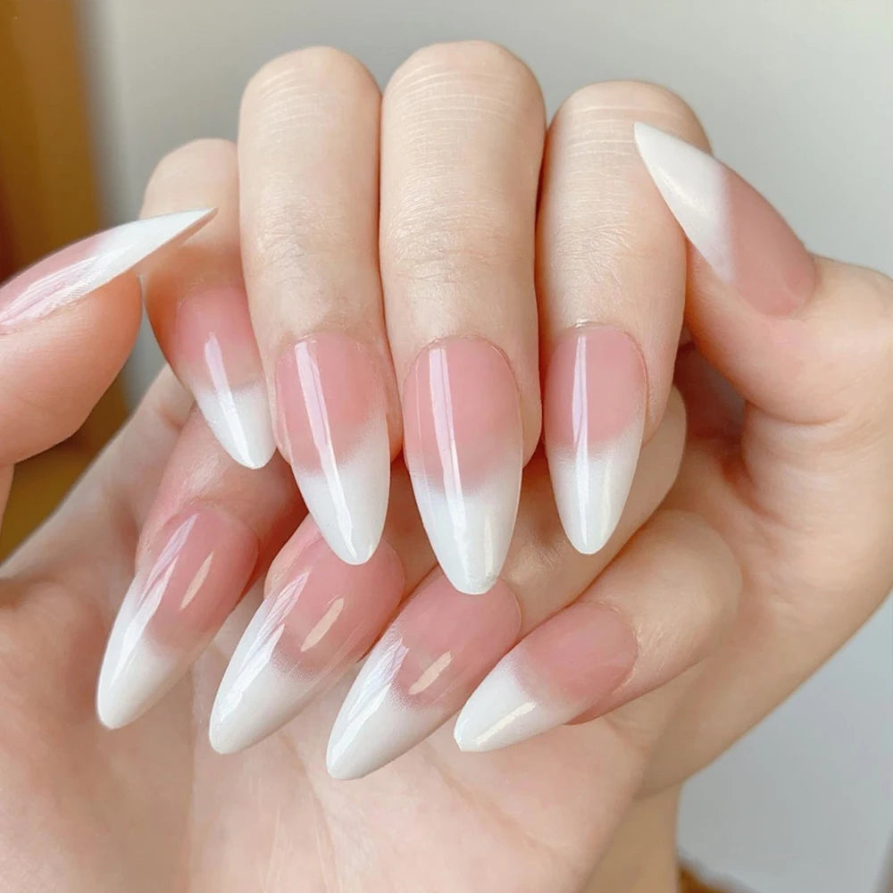 24 pièces ongles faux français cercueil longs rétro fleurs perles caviar design floral doré creux press on Y2k acrylique faux ongles